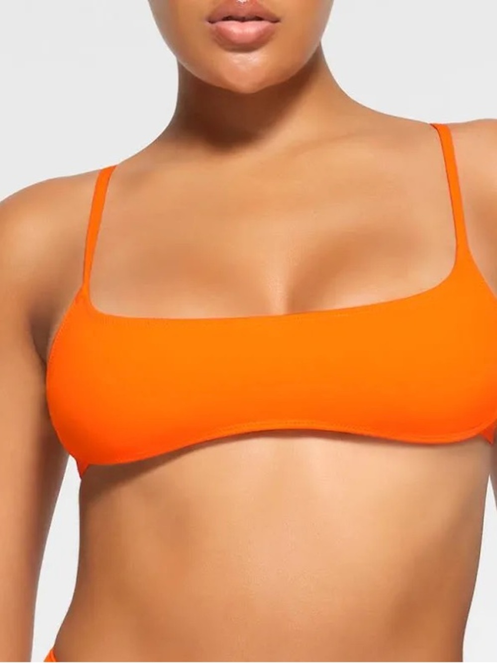 NWT SKIMS Signature Swim Micro Scoop Bikini Top Orange Size XXS